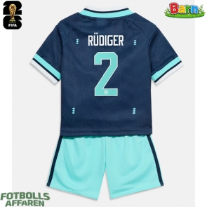 Tyskland Antonio Rudiger #2 Bortaställ Barn VM 2026 Kortärmad (+ Korta byxor)